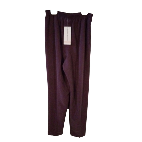 Purple Pull On Pants Alfred Dunner Pockets Straight Leg Textured Soft NWT 10 - Picture 6 of 9